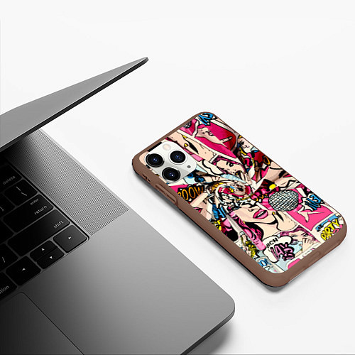 Чехол iPhone 11 Pro матовый Twisted pop atr pattern / 3D-Коричневый – фото 3