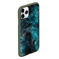 Чехол iPhone 11 Pro матовый Неоновая краска во тьме - Светло-синий, цвет: 3D-темно-зеленый — фото 2