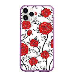 Чехол iPhone 11 Pro матовый BEAUTIFUL RED ROSES