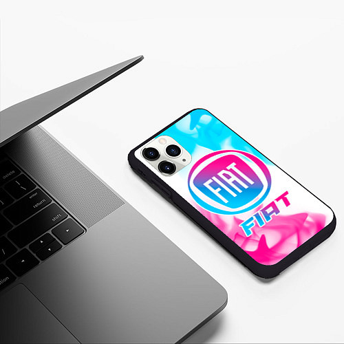 Чехол iPhone 11 Pro матовый Fiat Neon Gradient / 3D-Черный – фото 3