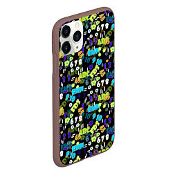 Чехол iPhone 11 Pro матовый Multicolored alphabet and numbers, цвет: 3D-коричневый — фото 2