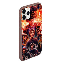 Чехол iPhone 11 Pro матовый Stranger Things Арт, цвет: 3D-коричневый — фото 2