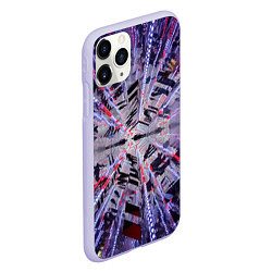 Чехол iPhone 11 Pro матовый Неоновый абстрактный коридор - Фиолетовый, цвет: 3D-светло-сиреневый — фото 2