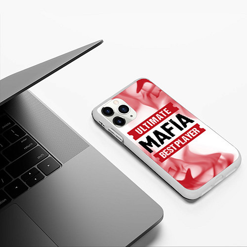 Чехол iPhone 11 Pro матовый Mafia: красные таблички Best Player и Ultimate / 3D-Белый – фото 3