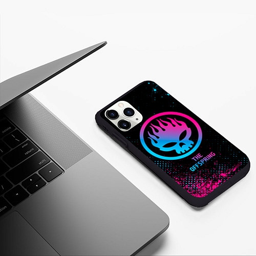 Чехол iPhone 11 Pro матовый The Offspring Neon Gradient / 3D-Черный – фото 3