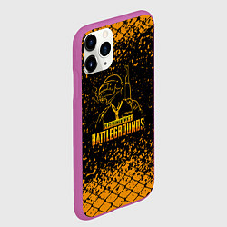 Чехол iPhone 11 Pro матовый PlayerUnknowns Battlegrounds - брызги, цвет: 3D-фиолетовый — фото 2
