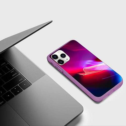 Чехол iPhone 11 Pro матовый Неоновая палитра цветов - Красный / 3D-Фиолетовый – фото 3
