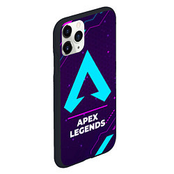 Чехол iPhone 11 Pro матовый Символ Apex Legends в неоновых цветах на темном фо, цвет: 3D-черный — фото 2