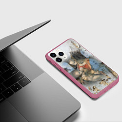 Чехол iPhone 11 Pro матовый Мадонна Литта Леонардо да Винчи Post-art, цвет: 3D-малиновый — фото 2