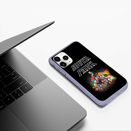 Чехол iPhone 11 Pro матовый South Park - Black / 3D-Светло-сиреневый – фото 3