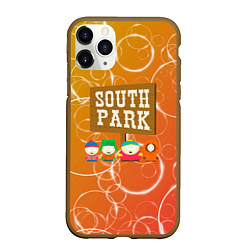 Чехол iPhone 11 Pro матовый Южный Парк - на фоне кружков