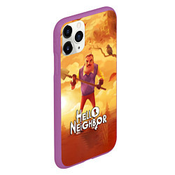Чехол iPhone 11 Pro матовый Hello Neighbor Привет сосед Сосед с лопатой, цвет: 3D-фиолетовый — фото 2