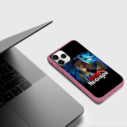 Чехол iPhone 11 Pro матовый Secret Neighbor / 3D-Малиновый – фото 3