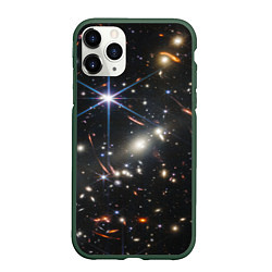 Чехол iPhone 11 Pro матовый NASA: Скопление Галактик, цвет: 3D-темно-зеленый