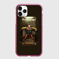 Чехол iPhone 11 Pro матовый Привет сосед игра, цвет: 3D-малиновый