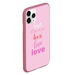 Чехол iPhone 11 Pro матовый Love love!, цвет: 3D-малиновый — фото 2