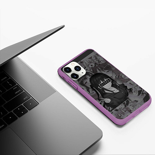 Чехол iPhone 11 Pro матовый Hiкка / 3D-Фиолетовый – фото 3