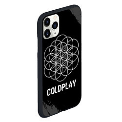 Чехол iPhone 11 Pro матовый Coldplay Glitch на темном фоне, цвет: 3D-черный — фото 2