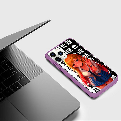Чехол iPhone 11 Pro матовый МАРИН КИТАГАВА приветствует тебя / 3D-Фиолетовый – фото 3