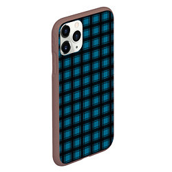 Чехол iPhone 11 Pro матовый Black and blue plaid, цвет: 3D-коричневый — фото 2