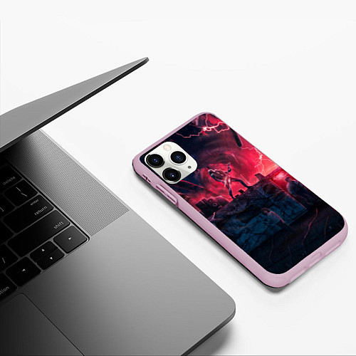 Чехол iPhone 11 Pro матовый Очень странные дела 4: Vecna season / 3D-Розовый – фото 3