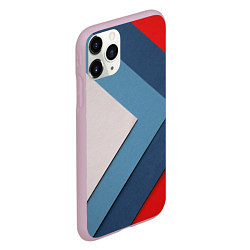 Чехол iPhone 11 Pro матовый Абстрактная геометрия - Синий, цвет: 3D-розовый — фото 2