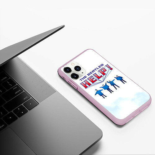 Чехол iPhone 11 Pro матовый The Beatles Help! / 3D-Розовый – фото 3