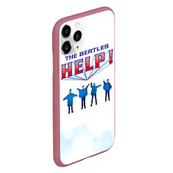 Чехол iPhone 11 Pro матовый The Beatles Help!, цвет: 3D-малиновый — фото 2