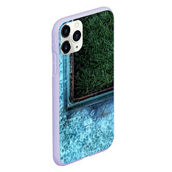 Чехол iPhone 11 Pro матовый Абстрактные лёд и трава - Синезелёный, цвет: 3D-светло-сиреневый — фото 2
