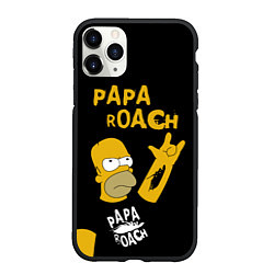 Чехол iPhone 11 Pro матовый Papa Roach, Гомер Симпсон