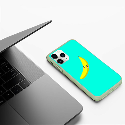 Чехол iPhone 11 Pro матовый Я - банан / 3D-Салатовый – фото 3