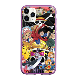 Чехол iPhone 11 Pro матовый One Pieceгерои, цвет: 3D-фиолетовый