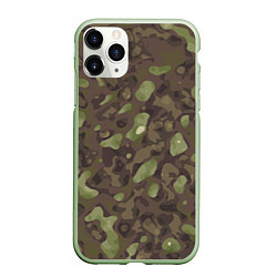 Чехол iPhone 11 Pro матовый Камуфляж Multicam, цвет: 3D-салатовый