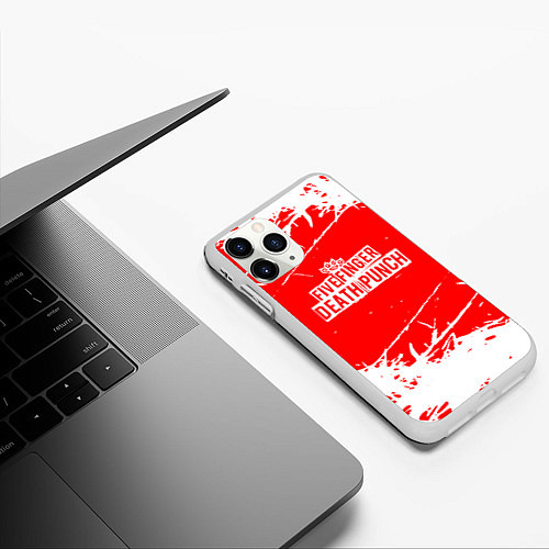 Чехол iPhone 11 Pro матовый Five Finger Death Punch - metal / 3D-Белый – фото 3