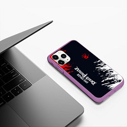 Чехол iPhone 11 Pro матовый Five Finger Death Punch - краска, цвет: 3D-фиолетовый — фото 2