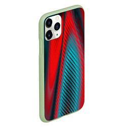 Чехол iPhone 11 Pro матовый Абстрактная неоновая наноброня - Красный, цвет: 3D-салатовый — фото 2