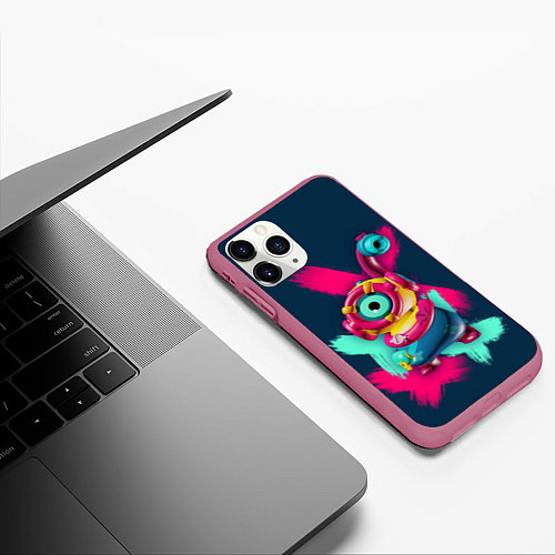 Чехол iPhone 11 Pro матовый Otis Brawl / 3D-Малиновый – фото 3