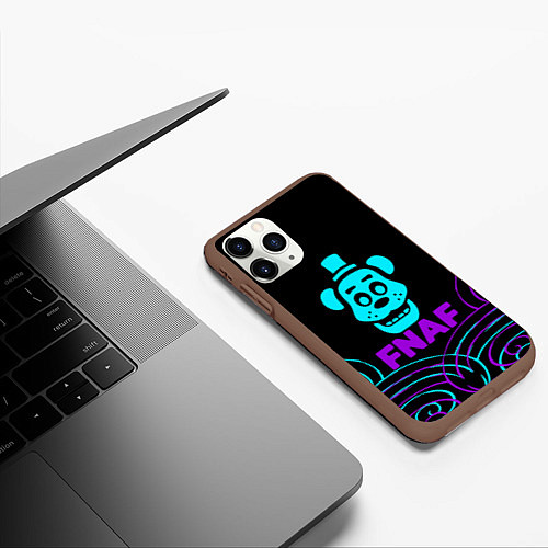 Чехол iPhone 11 Pro матовый FNAF Фредди neon / 3D-Коричневый – фото 3