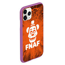 Чехол iPhone 11 Pro матовый Five Nights At Freddys - вспышка молнии, цвет: 3D-фиолетовый — фото 2