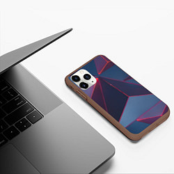 Чехол iPhone 11 Pro матовый Неоновая киберпанк броня - Красный, цвет: 3D-коричневый — фото 2