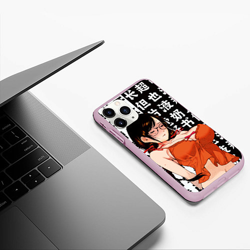 Чехол iPhone 11 Pro матовый Цубаса Ханэкава - monogatari series / 3D-Розовый – фото 3