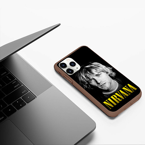 Чехол iPhone 11 Pro матовый Nirvana - Kurt Donald Cobain / 3D-Коричневый – фото 3