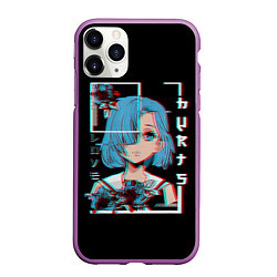 Чехол iPhone 11 Pro матовый Love Anime Girl Flowers, цвет: 3D-фиолетовый