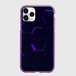 Чехол iPhone 11 Pro матовый Фигурный фиолетовый фон, цвет: 3D-фиолетовый