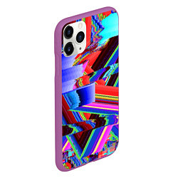 Чехол iPhone 11 Pro матовый Авангардный модный глитч, цвет: 3D-фиолетовый — фото 2