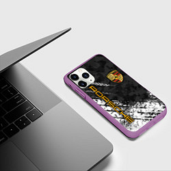 Чехол iPhone 11 Pro матовый PORSCHE : КАМУФЛЯЖ И СЛЕД ПРОТЕКТОРА, цвет: 3D-фиолетовый — фото 2