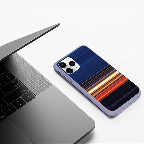 Чехол iPhone 11 Pro матовый Градиент вечерний закат / 3D-Светло-сиреневый – фото 3