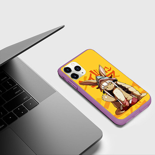 Чехол iPhone 11 Pro матовый Made in Abyss Наначи / 3D-Фиолетовый – фото 3
