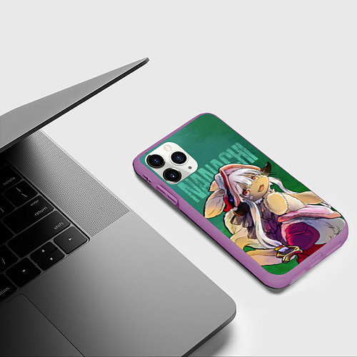 Чехол iPhone 11 Pro матовый Made in Abyss аниме Наначи / 3D-Фиолетовый – фото 3