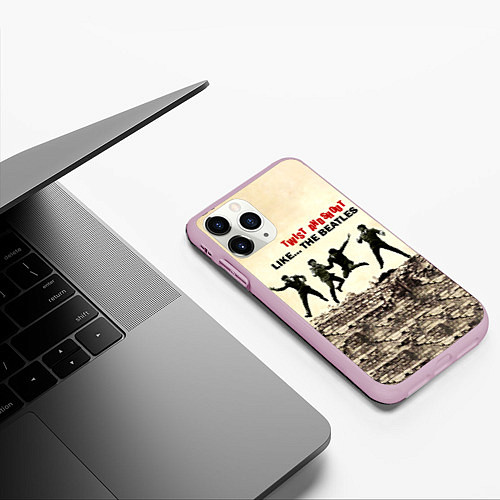 Чехол iPhone 11 Pro матовый Twist and Shout - The Beatles / 3D-Розовый – фото 3